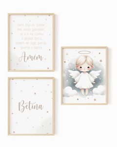 Kit Quadro Infantil Oração do Santo Anjo Betina
