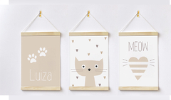 Conjunto 3 Flamulas - Gatinho Luiza