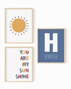 Quadro Infantil Personalizado You Are My Sunshine Henrique