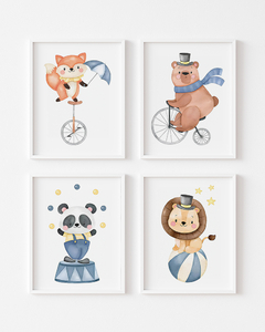 Conj Quadro Infantil Circo Aquarela