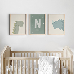 Kit Quadro Infantil Personalizado Dinossauro Noah