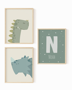 Kit Quadro Infantil Personalizado Dinossauro Noah