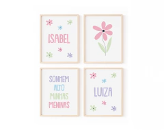 Conj Quadro Infantil personalizado Meu Jardim Luiza e Isabel