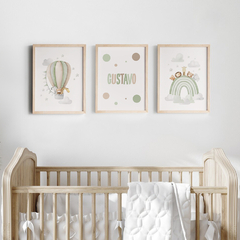 Conj Quadro Infantil Balão Safari Gustavo