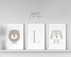 Conj. Quadro Infantil Safari Escandinavo Lucca