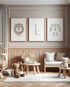 Conj. Quadro Infantil Safari Escandinavo Lucca