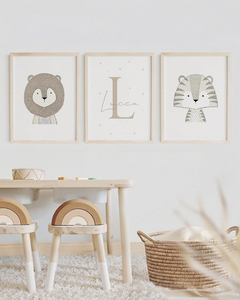 Conj. Quadro Infantil Safari Escandinavo Lucca