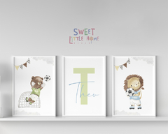 Conj Quadro Infantil Futebol  Safari Theo