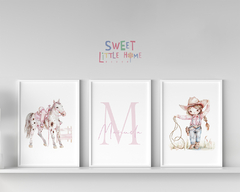 Conj Quadro Infantil Menina Cavalo Mariana