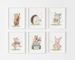 Conj Quadro Infantil Safari Bichinhos Musicos