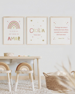Conj Quadro Infantil Personalizado Significado Nome Cecilia