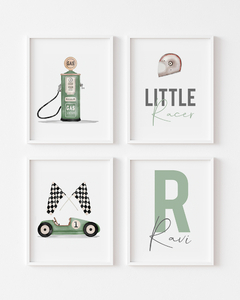 Conj Quadro Infantil Personalizado Carrinho Vintage Ravi 