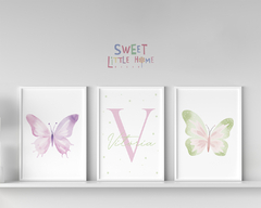Conj Quadro Infantil Personalizado Borboleta Vitoria - loja online