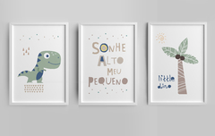 Conjunto Quadros Dinossauro - Sonhe Alto Meu Pequeno - comprar online