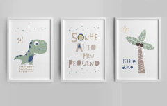 Conjunto Quadros Dinossauro - Sonhe Alto Meu Pequeno - comprar online