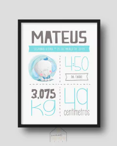 Quadro Nascimento - Elefante na internet