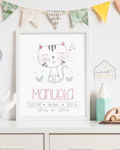 Quadro Nascimento - Little Cat
