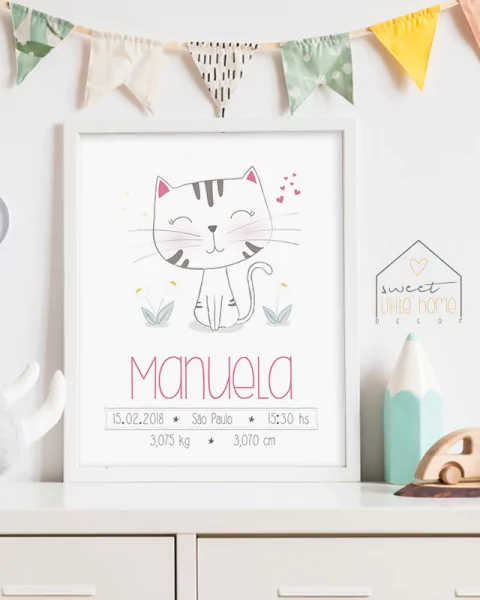 Quadro Nascimento - Little Cat