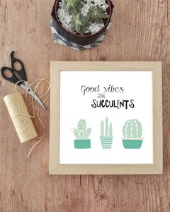 Quadro Good Vibes and Succulents
