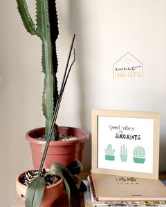Quadro Good Vibes and Succulents - comprar online