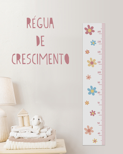 Régua De Crescimento Flores Margaridas Coloridas