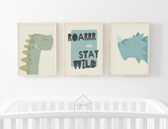 Conjunto Quadros para quarto de bebê - Dinossauro (Wild and Free)