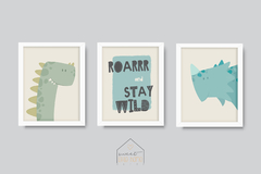 Conjunto Quadros para quarto de bebê - Dinossauro (Wild and Free) - comprar online