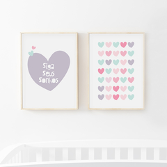 Conjunto Quadros - Coração Siga Seus Sonhos