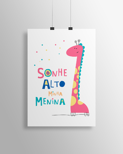 Quadro Para Quarto Infantil - Sonhe Alto Minha Menina -  Sweet Little Home Decor - Quadro Infantil Personalizados 