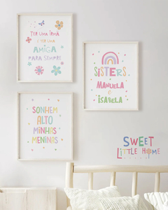 Quadro Para Quarto de Irmãs - Sonhem Alto