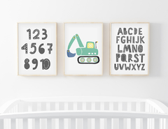 Conjunto Quadros para quarto de bebê - Trator