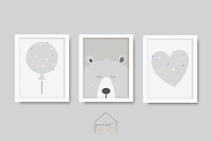 Kit Quadros para quarto de bebê - Ursinho Balloon - comprar online