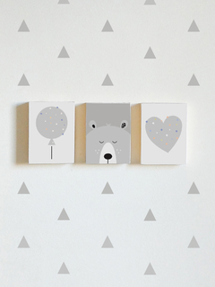 Mini Quadros Personalizados - Bichinhos Ursinho Baloon