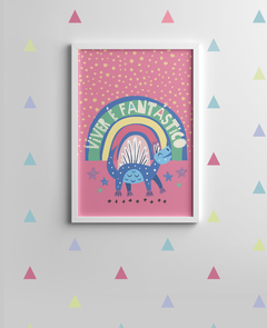 Quadro Infantil Dinossauro Lúdico - Viver é Fantástico - comprar online