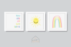Kit Quadros para quarto de bebê - You Are My Sunshine 2 na internet
