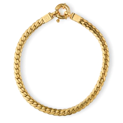 Pulsera Cubana Plana Oro 18K
