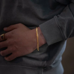 Pulsera Cubana Plana - Golden Luxury