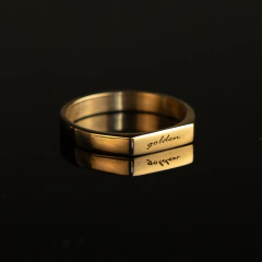 Anillo Mini Rectangular grabado - comprar online