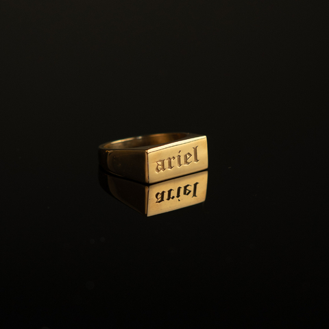 Anillo rectangular Grabado - comprar online