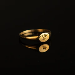 Anillo Mini Sello Redondo Grabado - comprar online