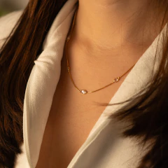 Cadena Piedras Baguette - Golden Luxury