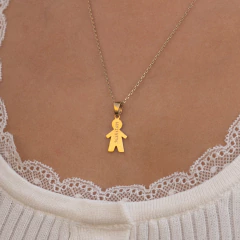 Cadena Forcet + Dije niño Grabado en internet