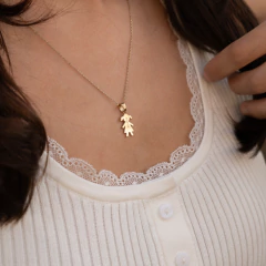 Cadena Forcet + Dije Niña Grabado en internet