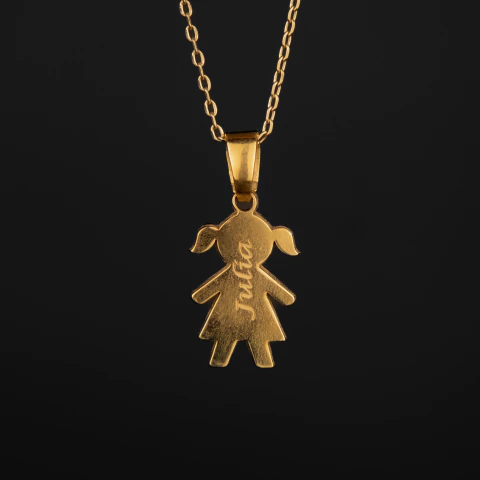 Cadena Forcet + Dije Niña Grabado - comprar online