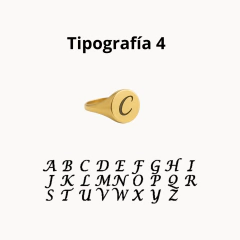 Anillo Sello Simple Grabado - Golden Luxury