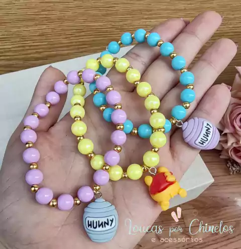 Kit Pulseiras Ursinho Amarelo - PRONTA ENTREGA