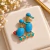Broche Patinhos Turquesa - PRONTA ENTREGA