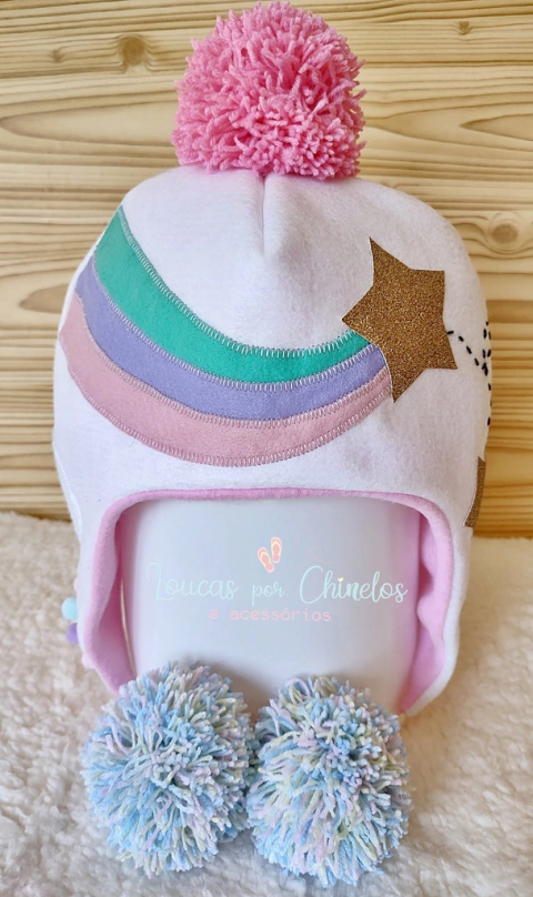 Gorro Arco Íris - PRONTA ENTREGA