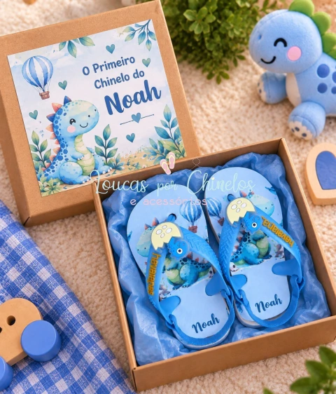 Meu Primeiro Chinelo - Dino Baby Azul