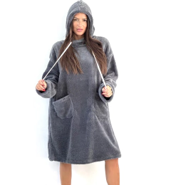 Pijamanta corderito bifaz gris - Hanover